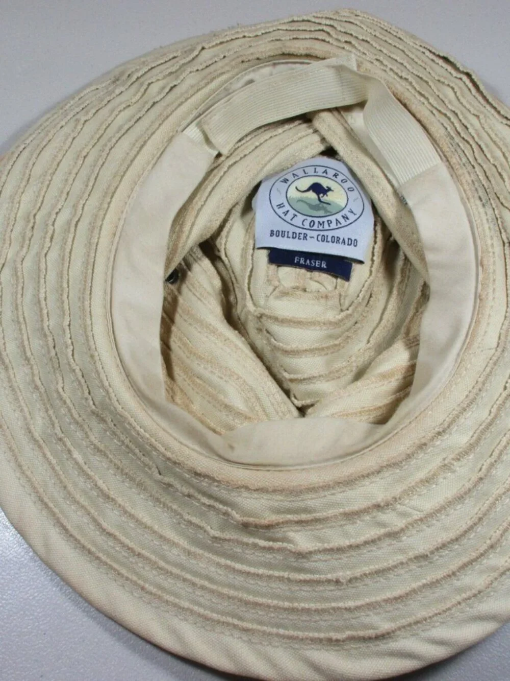 Wallaroo womens beige canvas Fraser vented Sun Beach hat OS